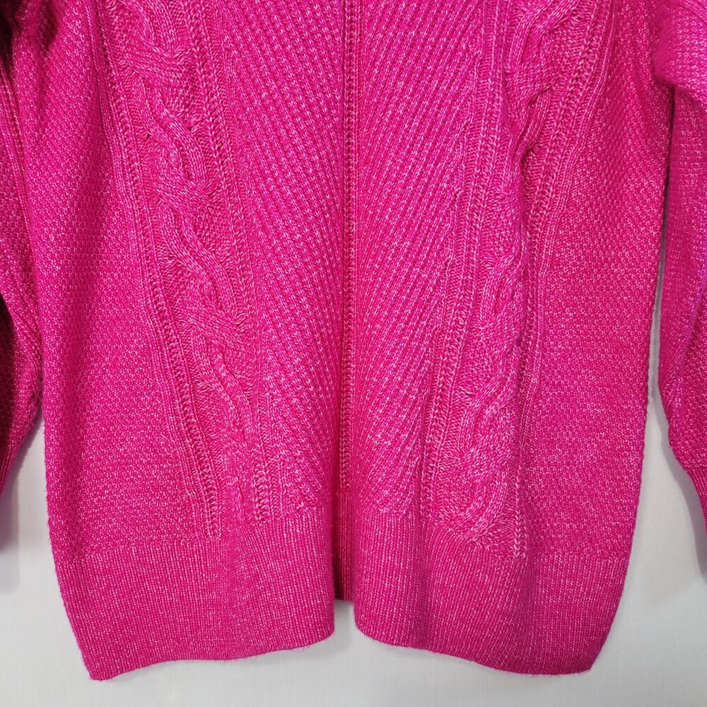 Lane Bryant V Neck Cable Knit Sweater size 18/20 Pink Classic Preppy New - Picture 4 of 7